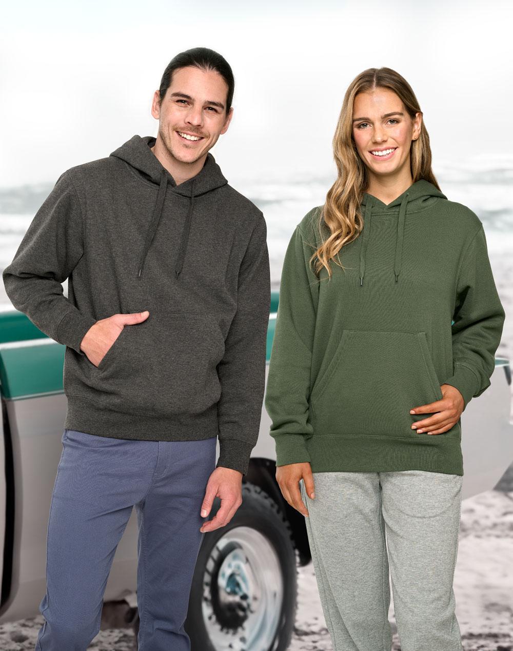 Adult's Close Front  Contrast Fleecy Hoodie