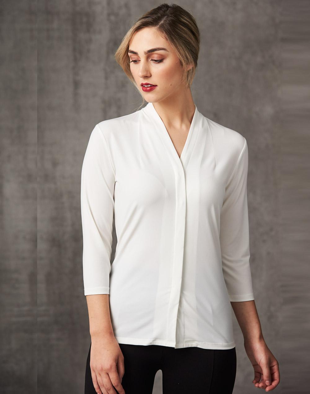 Ladies' Mid Sleeve Shawline Knit Top
