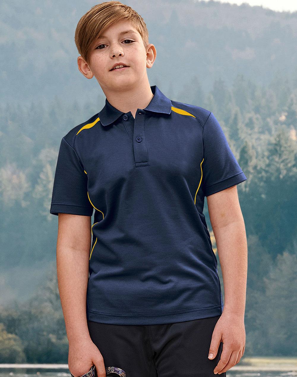 Kids' Sustainable Poly/Cotton Contrast S/S Polo